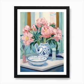 A Vase With Peony, Flower Bouquet 3 Art Print