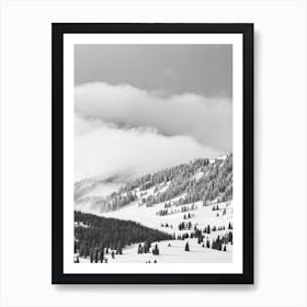 Heavenly, Usa Black And White Skiing Poster Art Print