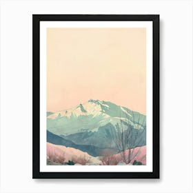 Mount Olympus Cyprus Color Line Drawing (7) Art Print