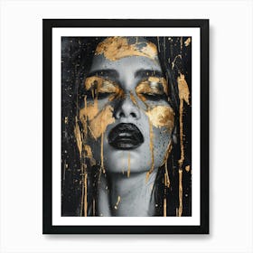 Gold Face 2 Art Print