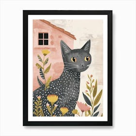 Egyptian Mau Cat Storybook Illustration 2 Art Print