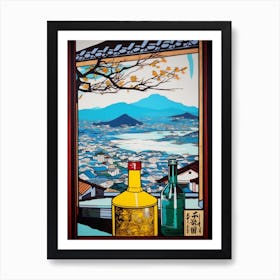 Window View Of Seoul South Korea In The Style Of Pop Art 1 Art Print