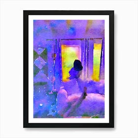 Watercolor Of A Living Room Art Print