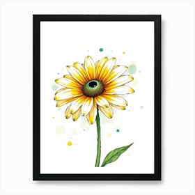 Daisy Flower Vector Art Print