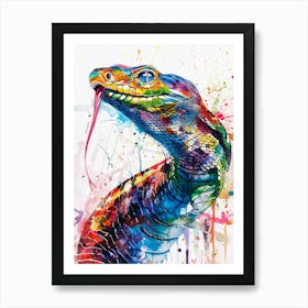 Cobra Colourful Watercolour 4 Art Print