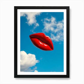 Red Lips In The Sky Art Print