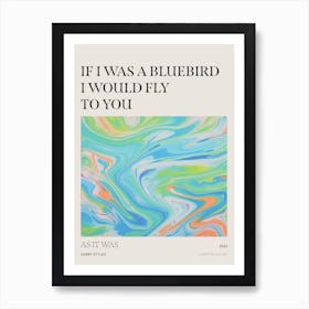 Harry Styles Retro Swirl Lyric Poster 3 Art Print