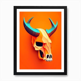 Animal Skull Orange Pop Art Art Print