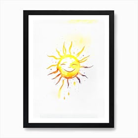 Smiling Sun 1 Symbol Minimal Watercolour Art Print