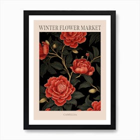 Camellia 3 Winter Flower Market Poster Art Print