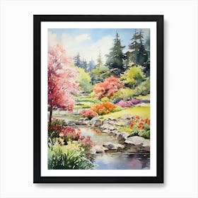 Butchart Gardens Canada  Watercolour 3 Art Print