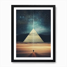 Cosmic pyramid in the desert 1 Art Print