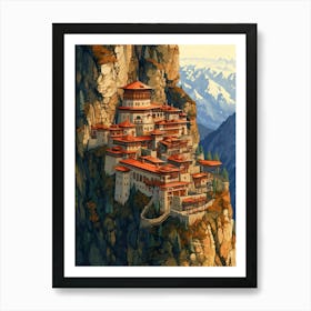 Sumela Monastery Pixel Art 2 Art Print