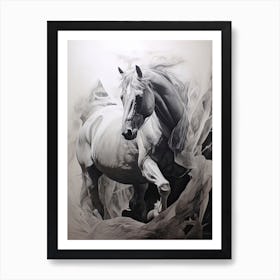 A Horse Oil Painting In Manuel Antonio Beach, Costa Rica, Portrait 2 Art Print