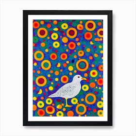 Seagull Yayoi Kusama Style Illustration Bird Art Print