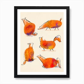 Collection Of Orange Horses Art Print