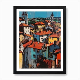 A Window View Of Prague In The Style Of Pop Art 3 Art Print