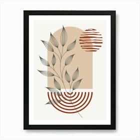 Boho Art Prints Scandi Art Sage Orange Abstract Art B Art Print