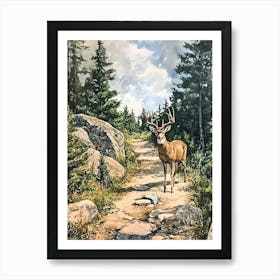 A Deer In The Woods 1 Art Print