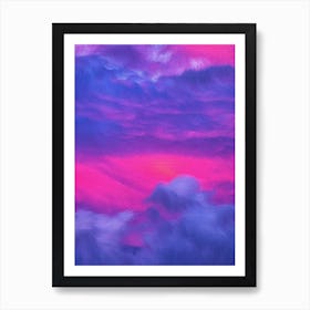 Cloudy Abstract Sky Painting,Minimalist Art (3) Art Print