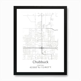 Chubbuck,United States Minimalist Map Art Print