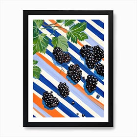 Blackcurrants Fruit Summer Illustration 4 Art Print