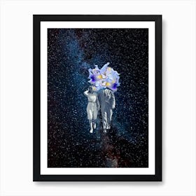 Couple In Space Art Print