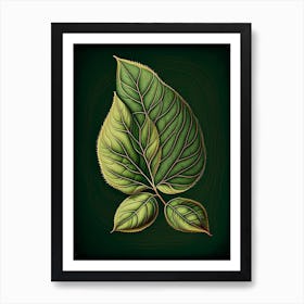 Tea Leaf Vintage Botanical 1 Art Print