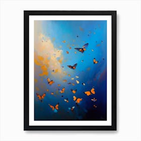 Butterflies Flying In The Sky Oil Painting 1 Art Print