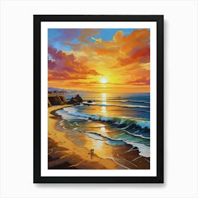 202.Golden sunset,San Francisco,USA. Art Print