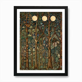 William Morris Moonlight In The Woods 53 Art Print