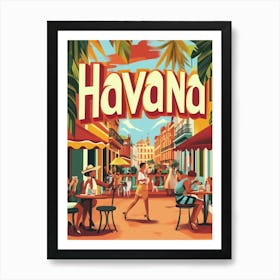 Aihrgdesign A 1970s Inspired Travel Poster For Havana 2 Art Print