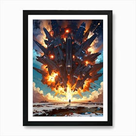 Spaceship Explosion 1 Art Print