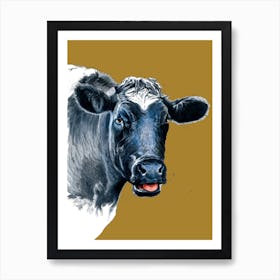 The Cow On Burnt Gold Art Print