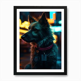 Neon Dog 3 Art Print