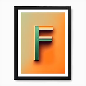 F, Letter, Alphabet Retro Minimal Art Print