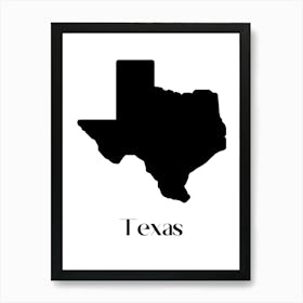 Texas Silhouette Art Print