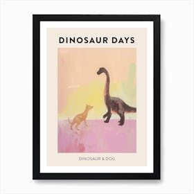 Dinosaur & A Dog Poster 2 Art Print