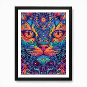 Psychedelic Cat 22 Art Print