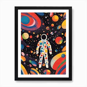 Astronaut Colourful Illustration 13 Art Print