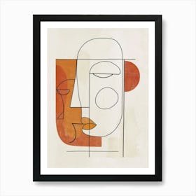 Art Geometric Portrait Modern Line Drawing Art Print