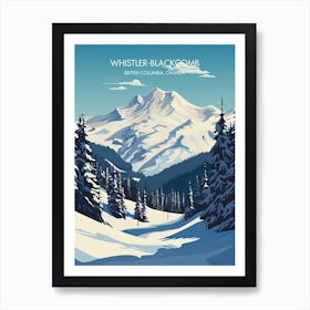 Poster Of Whistler Blackcomb   British Columbia, Canada, Ski Resort Illustration 2 Art Print