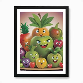 Happy Fruits Art Print