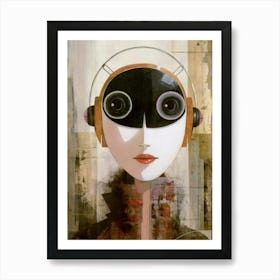 Woman With Headphones 31 Art Print