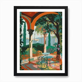 Villa Lante Gardens, Italy, Painting 4 Art Print