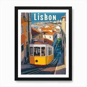 Aihrgdesign A Vintage Travel Poster Of Lisbon Art Print