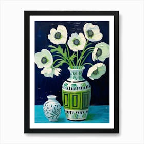 Flowers In A Vase Still Life Painting Anemone 4 Art Print