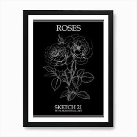 Roses Sketch 21 Poster Inverted Art Print