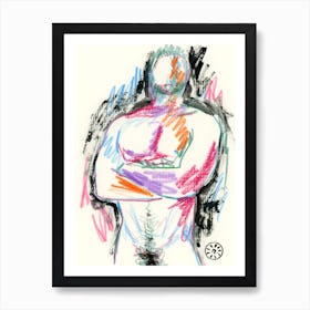 Male Nude 1 Bedroom man homoerotic adult mature erotic sketch Art Print