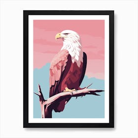 Minimalist Bald Eagle 2 Illustration Art Print